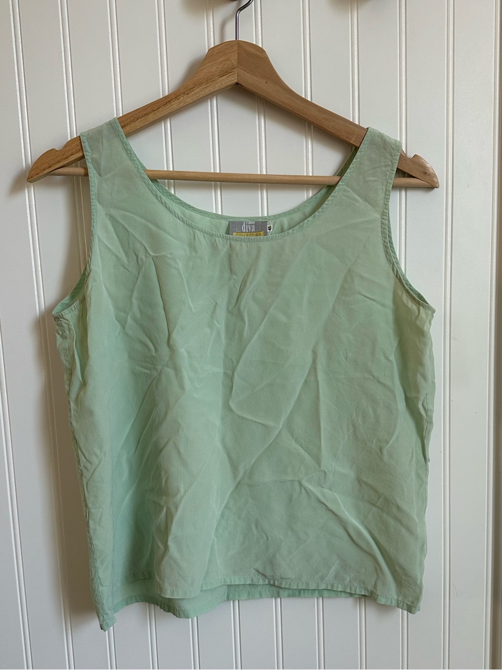 Vintage Mint Green Silk Tank